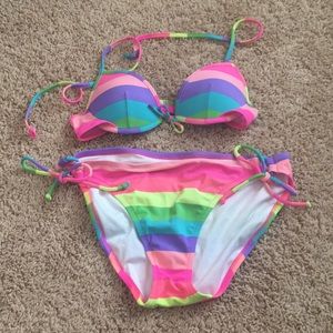 Victoria’s Secret neon rainbow bikini